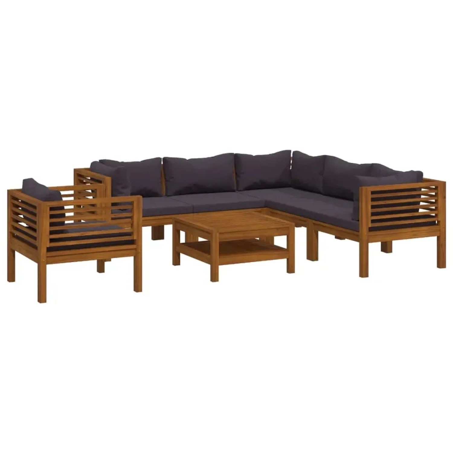 vidaXL 7-Tlg Garten-Lounge-Set mit Auflage Massivholz Akazie 3086906