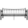 Schwarzes vidaXL Ausziehsofa Bettgestell aus Metall, 90x200 cm. Bett für Gäste oder als Tagesbett.