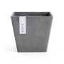 Quadratischer, grauer Ecopots Pflanztopf Rotterdam, 20x20x17,5 cm.