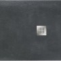 Rechteckige, anthrazitfarbene Ottofond Duschwanne Strato, 140x80 cm, mit Edelstahl-Ablauf