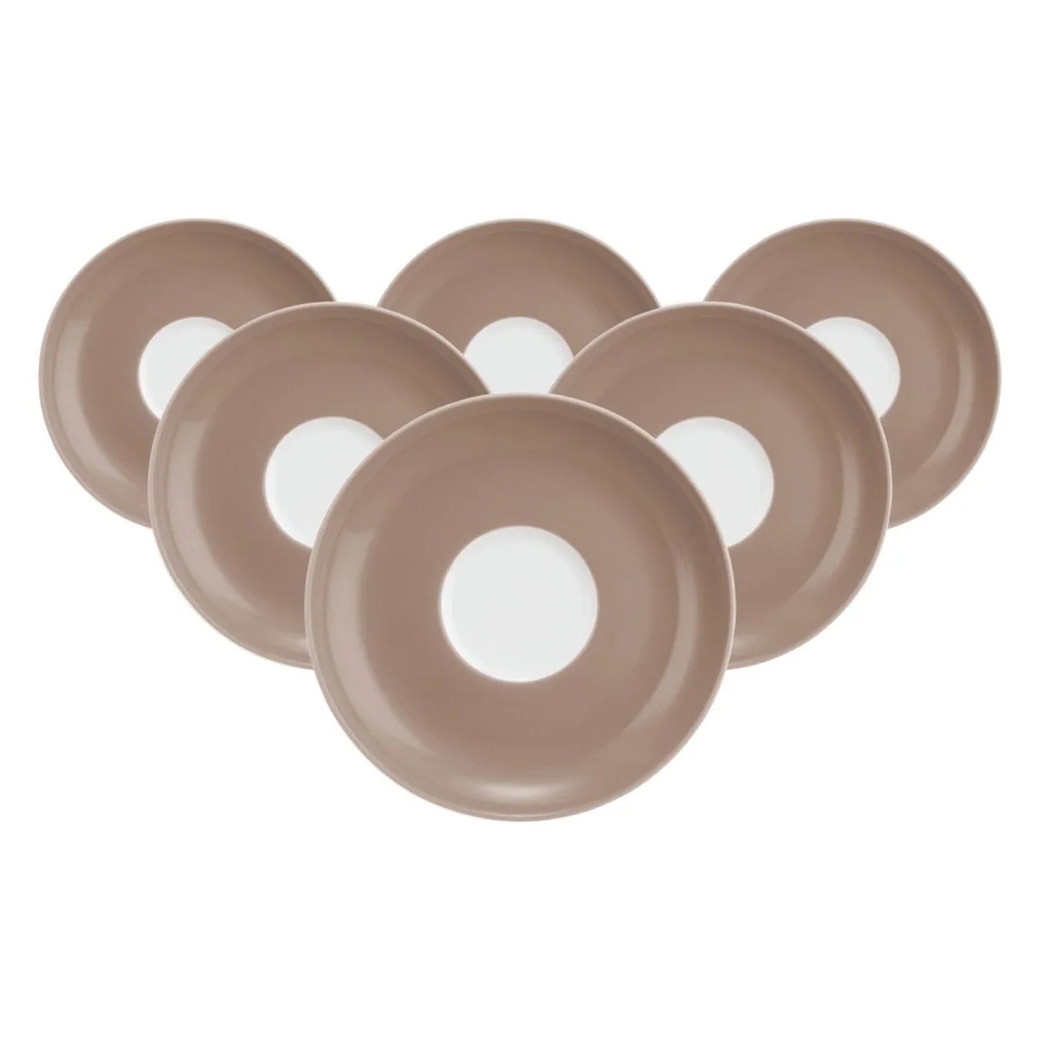 Seltmann Weiden Liberty Pure Colors Teeuntertasse 13 cm 6er Set Cocoa Brown