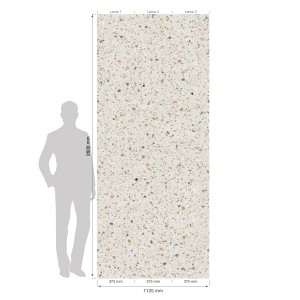 Grosfillex Wandpaneel Element 3D Optik New Terrazzo White, Dekor-Paneel mit Terrazzo-Muster.