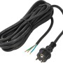 Schwarze 5 m Zuleitung mit Stecker für Verlängerungskabel, Gummi, 3-polig.