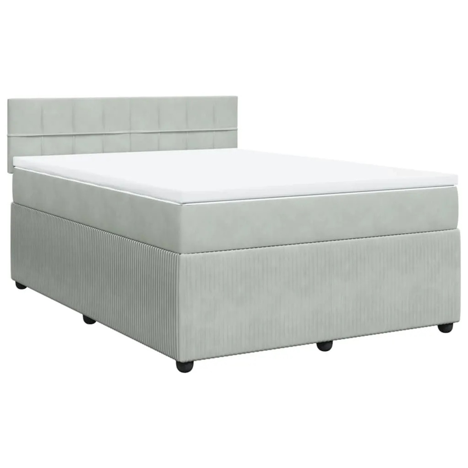 vidaXL Boxspringbett mit Matratze Hellgrau 160x200 cm Samt 3290082 günstig online kaufen
