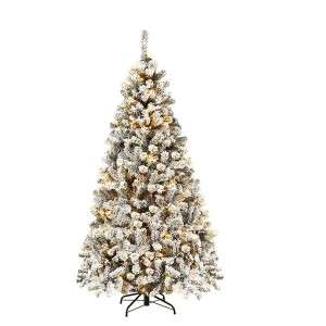 Costway Künstlicher Weihnachtsbaum mit Warmweißen Led-Leuchten 180cm