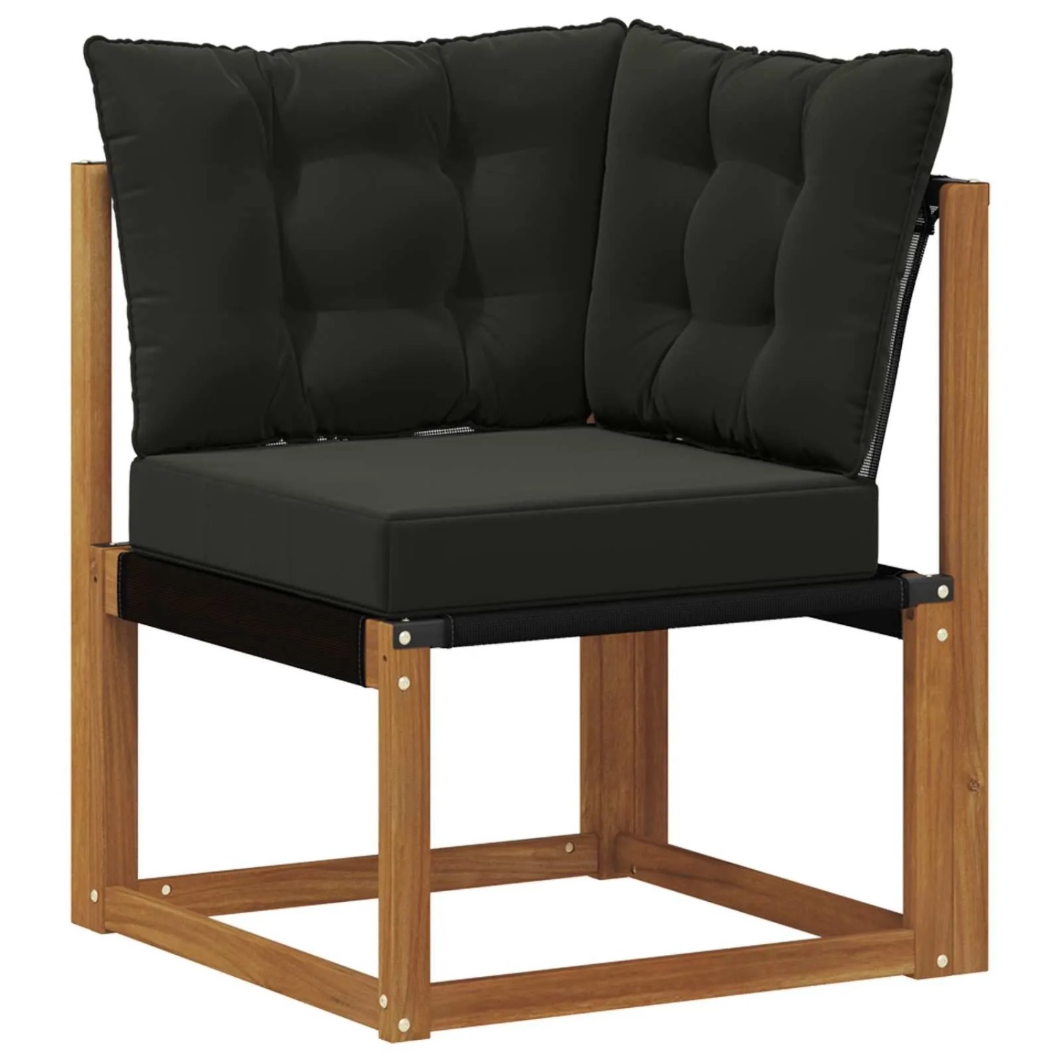 vidaXL Outdoor Ecksofa Massivholz Akazie und Textilene Stoff Natur 900603