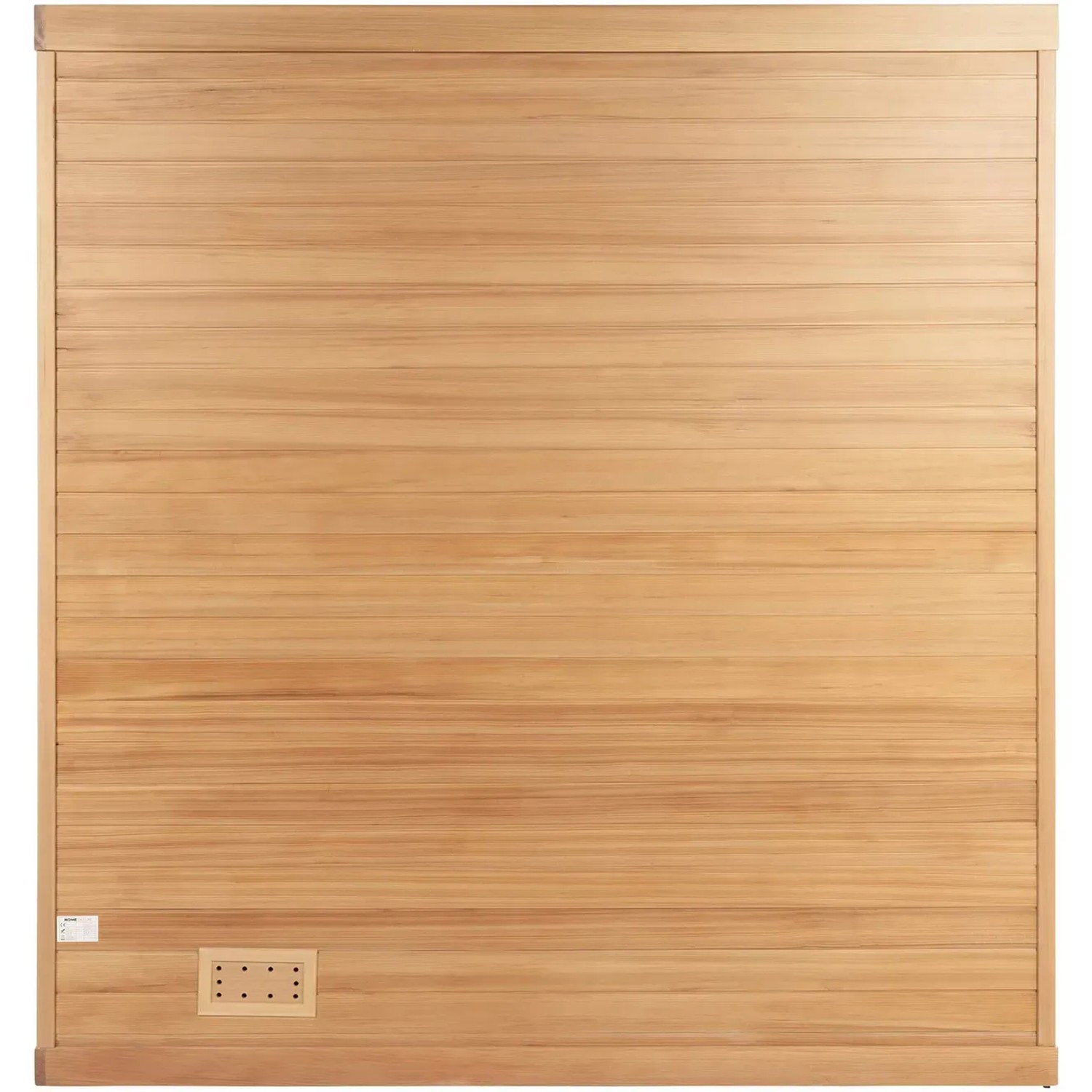 Detailansicht der Rückwand der SKYLINE BIG Sauna aus Tannenholz Natur XL.