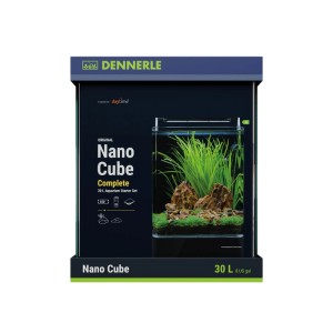 Dennerle Nano Cube Complete 30L Aquarium-Set mit LED-Beleuchtung, Filter und Bodengrund.
