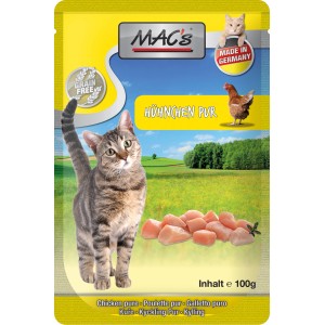 Mac's Katzen-Nassfutter Hühnchen Pur Kräuter, 100g Packung. Nassfutter mit Huhn und Kräutern.