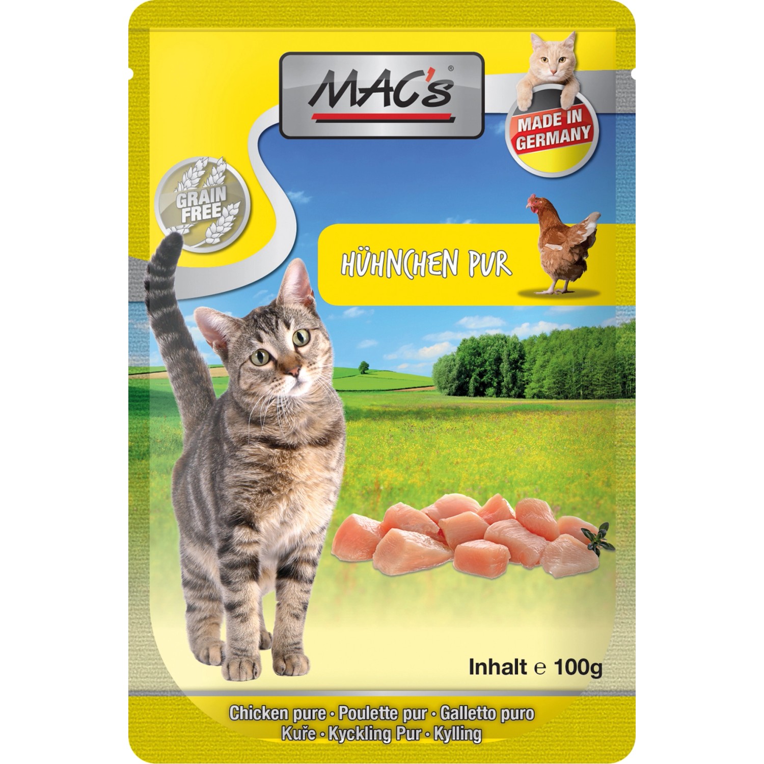 Mac's Katzen-Nassfutter Hühnchen Pur Kräuter 100 g