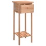 vidaXL Beistelltisch Nussbaum, 25x25x60cm, Massivholz Tisch mit Schublade.