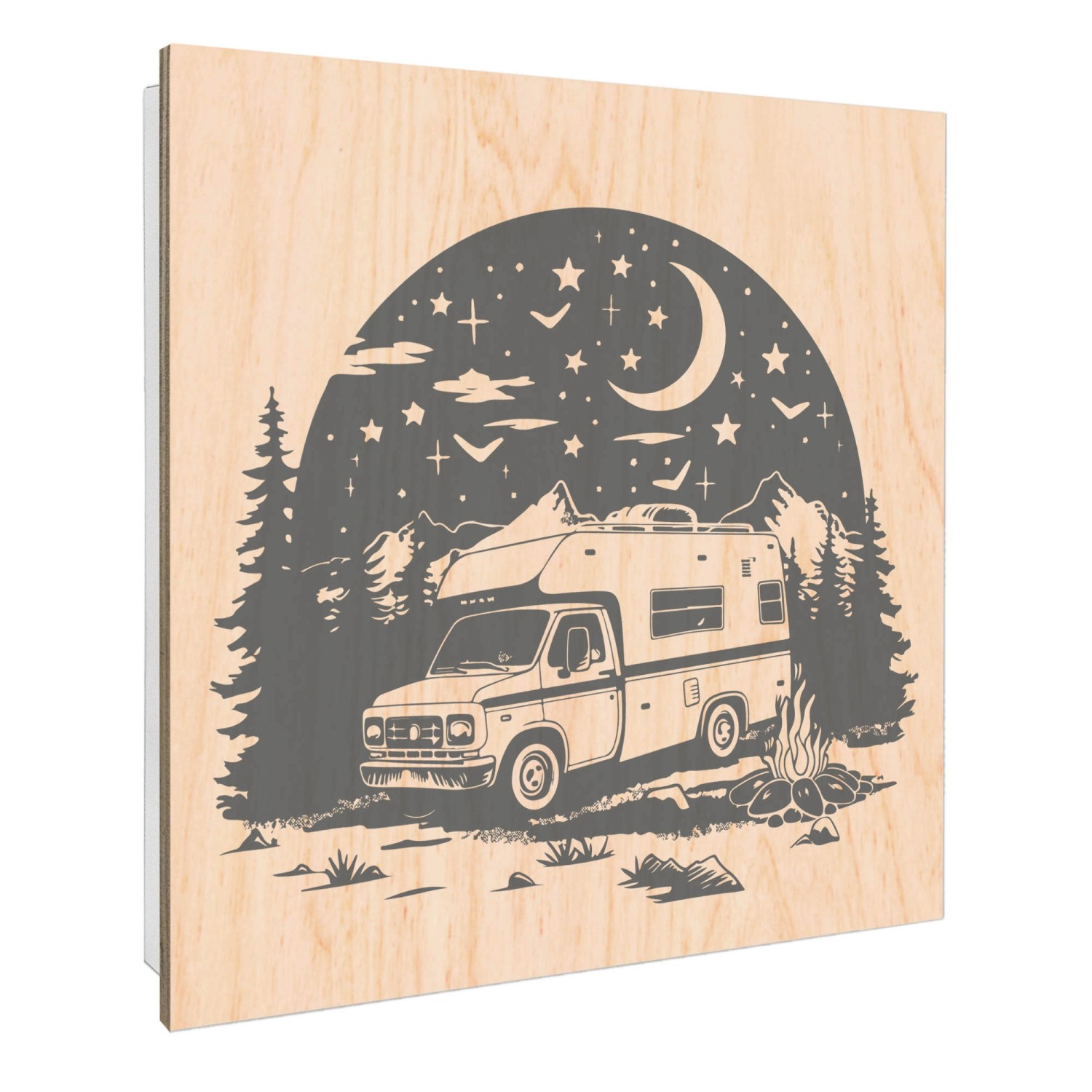 Banjado Schlüsselkasten mit Holzfront 30x30cm Weiß Scharnier Links 50 Haken günstig online kaufen
