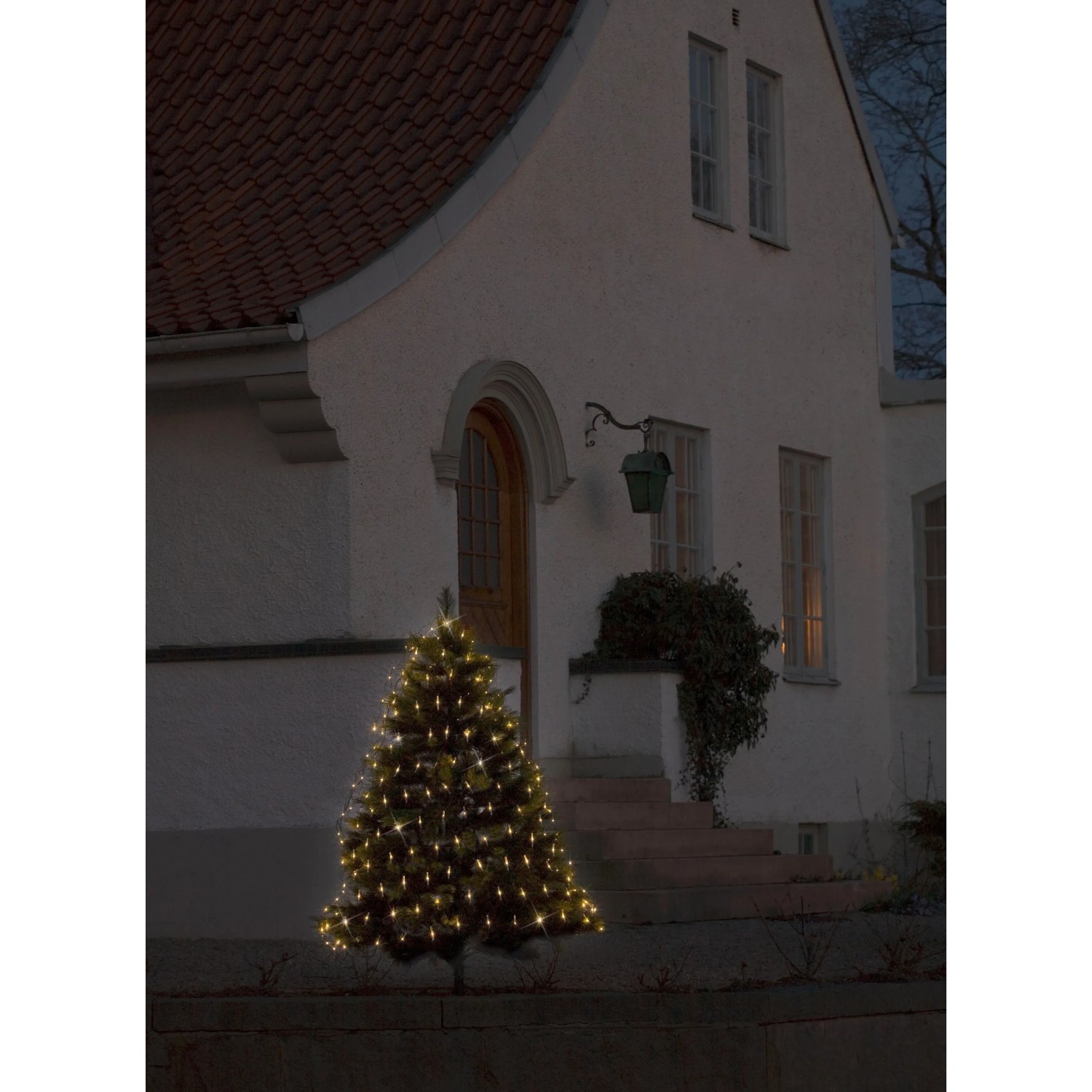 ENLACE LED Lichternetz Außen – 1,5x1,5 M, 96 Warmweiße LEDs, 8 Modi, Mit Stecker – Für Garten, Balkon, Weihnachtsbaum & Büsche – Wetterfest