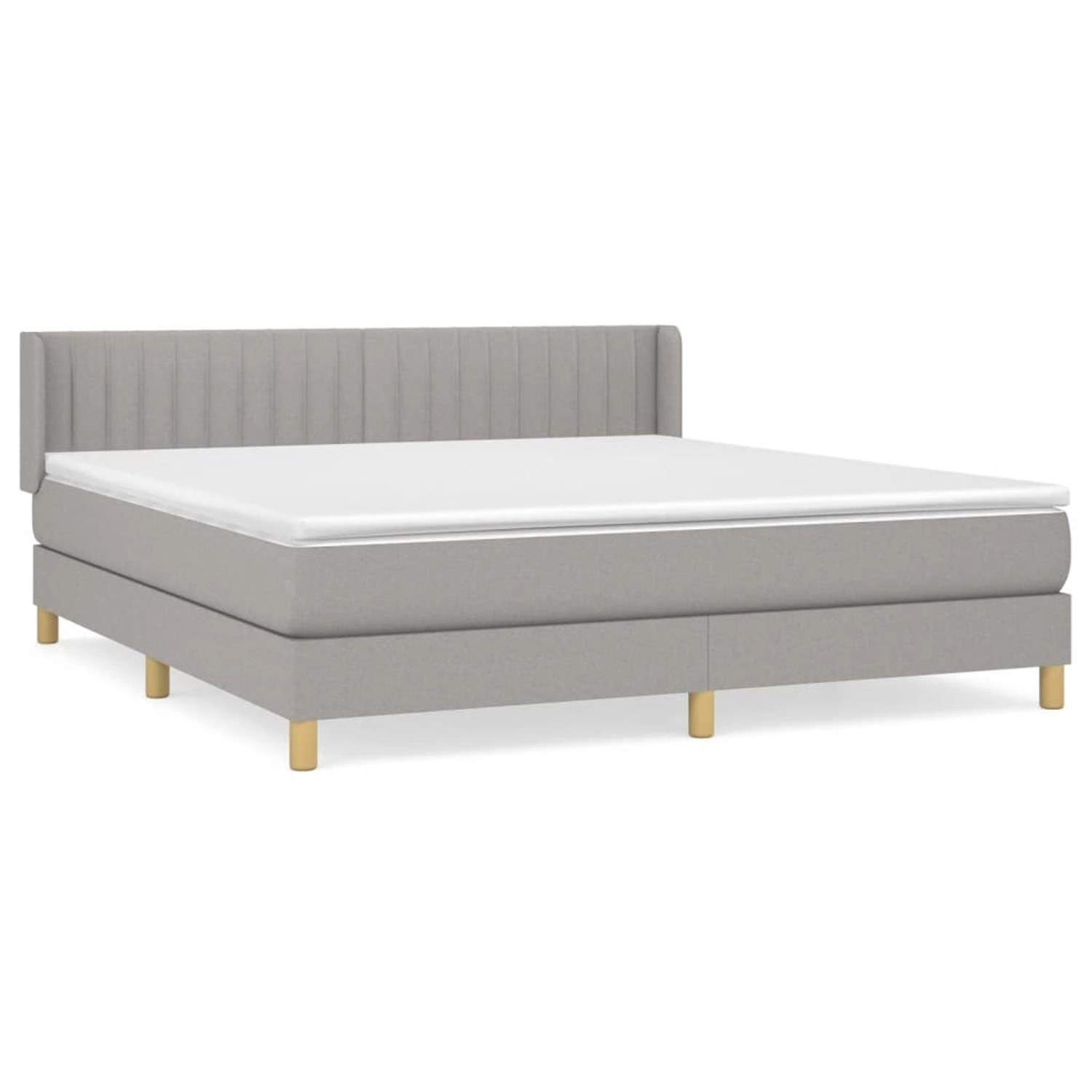 vidaXL Boxspringbett mit Matratze Hellgrau 180x200 cm Stoff 3130449 günstig online kaufen