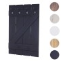 BERLINLODGE Wandgarderobe 91x60x10cm 6 Haken Weiß Shabby_8