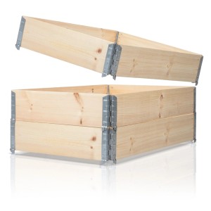 BigDean Hochbeet-Set, 3 Stück, Holz, 120x80cm, mit Scharnieren verbunden.