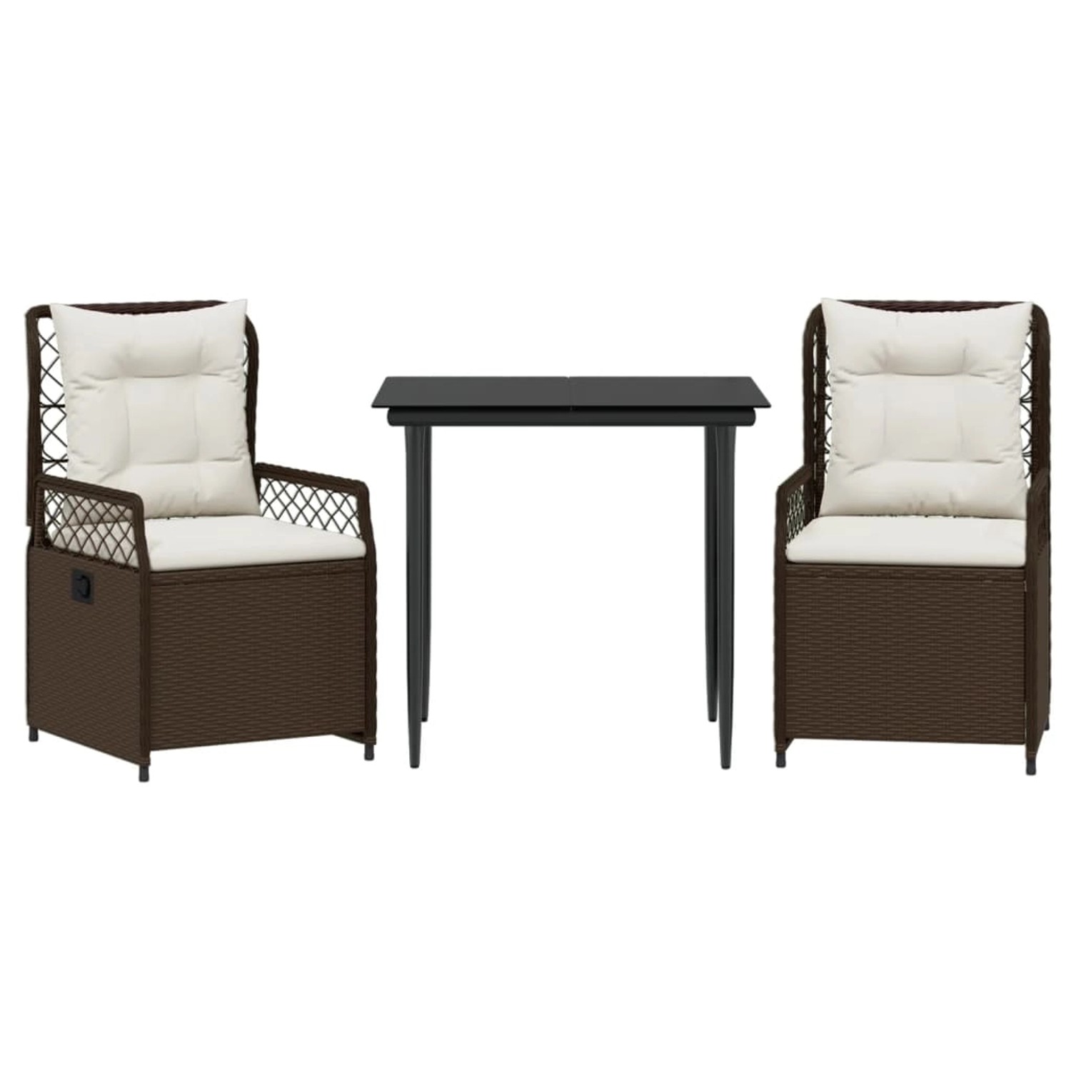 vidaXL 3-Tlg Garten-Essgruppe mit Kissen Braun Poly Rattan 3262971 günstig online kaufen
