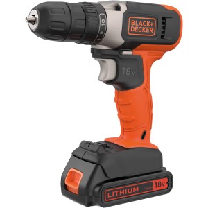 Black+Decker 18V Akku-Bohrschrauber BCD001C1 mit 1,5 Ah Akku, orange-schwarz