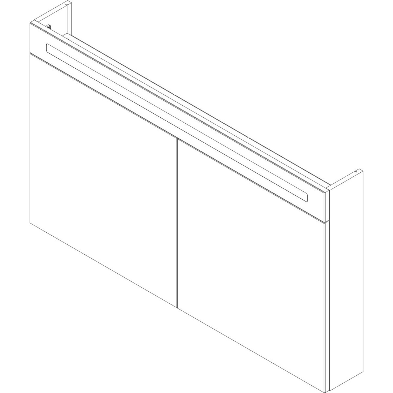 Fackelmann Spiegelschrank B.Clever Alaska Esche 120 cm mit zwei Türen und Beleuchtung.