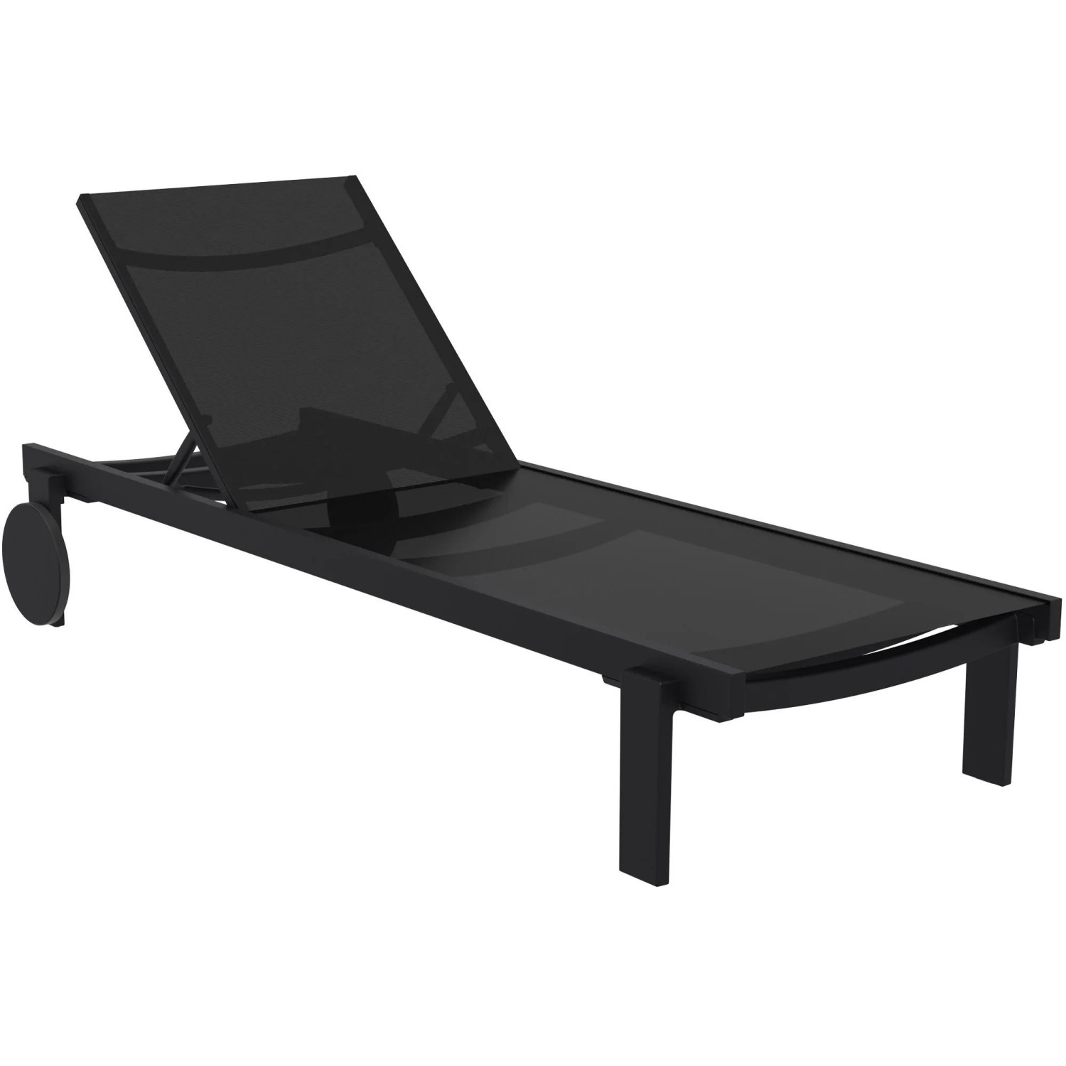 DELUKE Sonnenliege RUNE mit Rollen Klappbar 74x190x31cm Metall Schwarz Gartenliege Strandliege