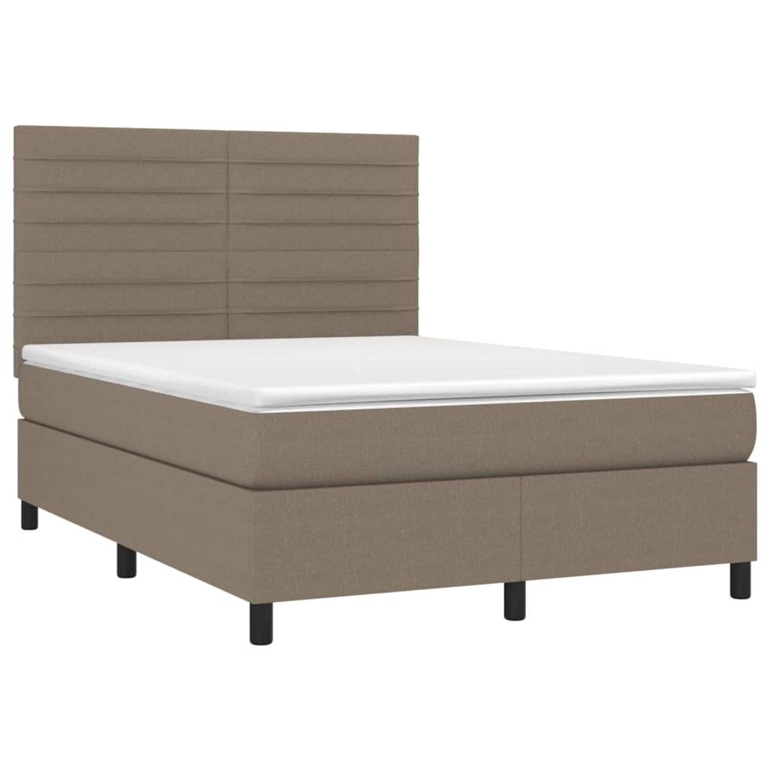 vidaXL Boxspringbett mit Matratze & LED Taupe 140x200 cm Stoff 3134961 günstig online kaufen