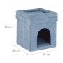 Relaxdays Katzenhöhle Hocker MDF Grau Faltbar mit Kissen 42 cm x 38 cm x 38 cm 2,7 kg_4
