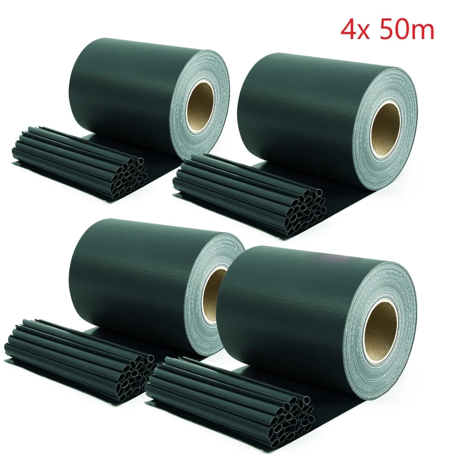 Sekey PVC Sichtschutzstreifen für Doppelstabmatten Blickdicht Sichtschutz 4x50m Grün