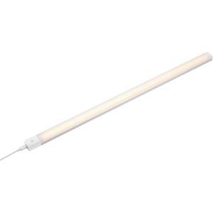 Weiße LED-Unterbauleuchte mit kaltweißem Licht für Küchen und Arbeitsbereiche.