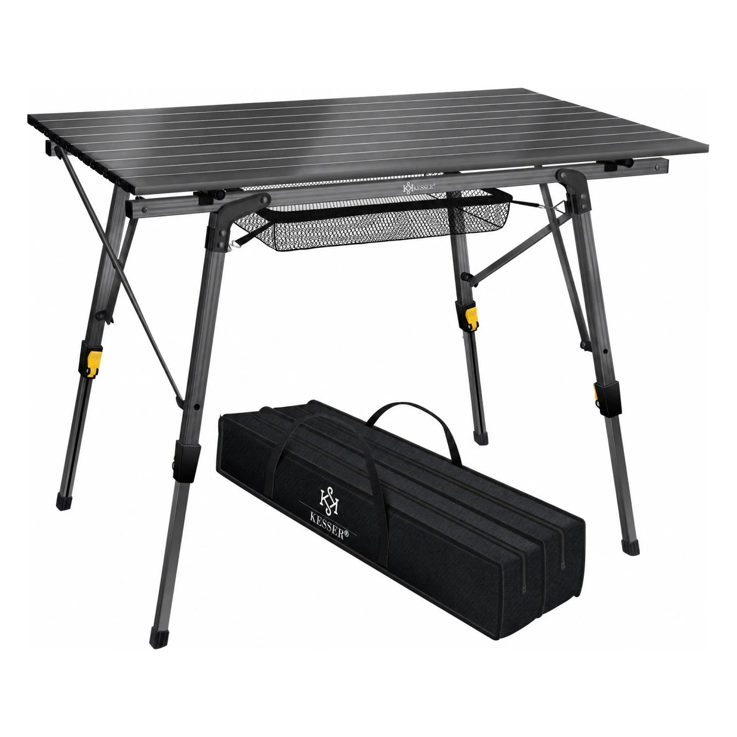 KESSER Campingtisch Faltbar mit Aluminiumrahmen 90 x 53 cm Anthrazit