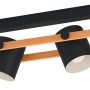 Eglo Deckenleuchte Hornwood, 4-flammig, schwarz-creme-braun, mit Holzgestell und schwenkbaren Lampenschirmen.
