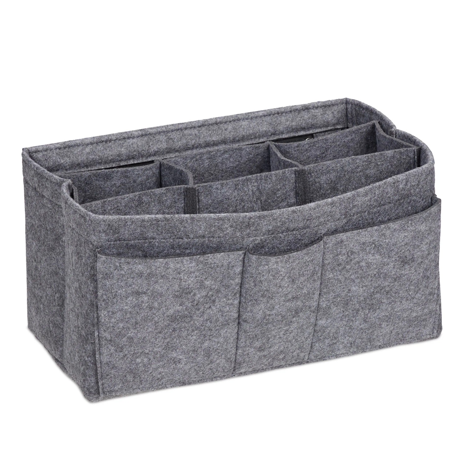 Relaxdays Taschenorganizer Filz Dunkelgrau Mit Fächern 17,5 cm x 32 cm x 20 cm 0,33 kg