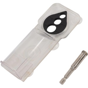 LUX-TOOLS PRO Diamant-Bohrer 10 mm und transparente Führungshilfe mit Saugnäpfen für Fliesen, Glas. Nasskühlung.