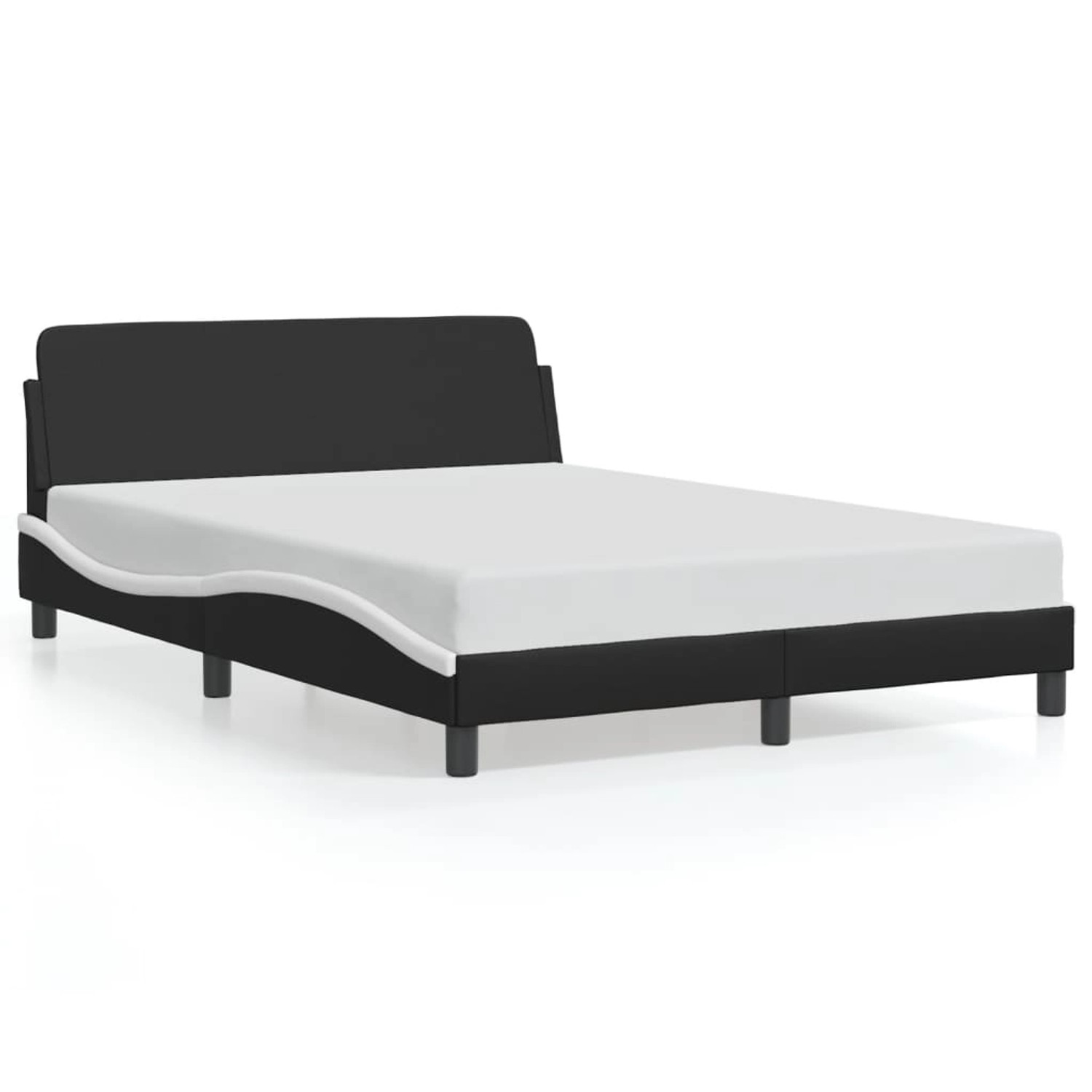 vidaXL Bettgestell Dover Schwarz und Weiß 120x200 cm Kunstleder 373163 günstig online kaufen