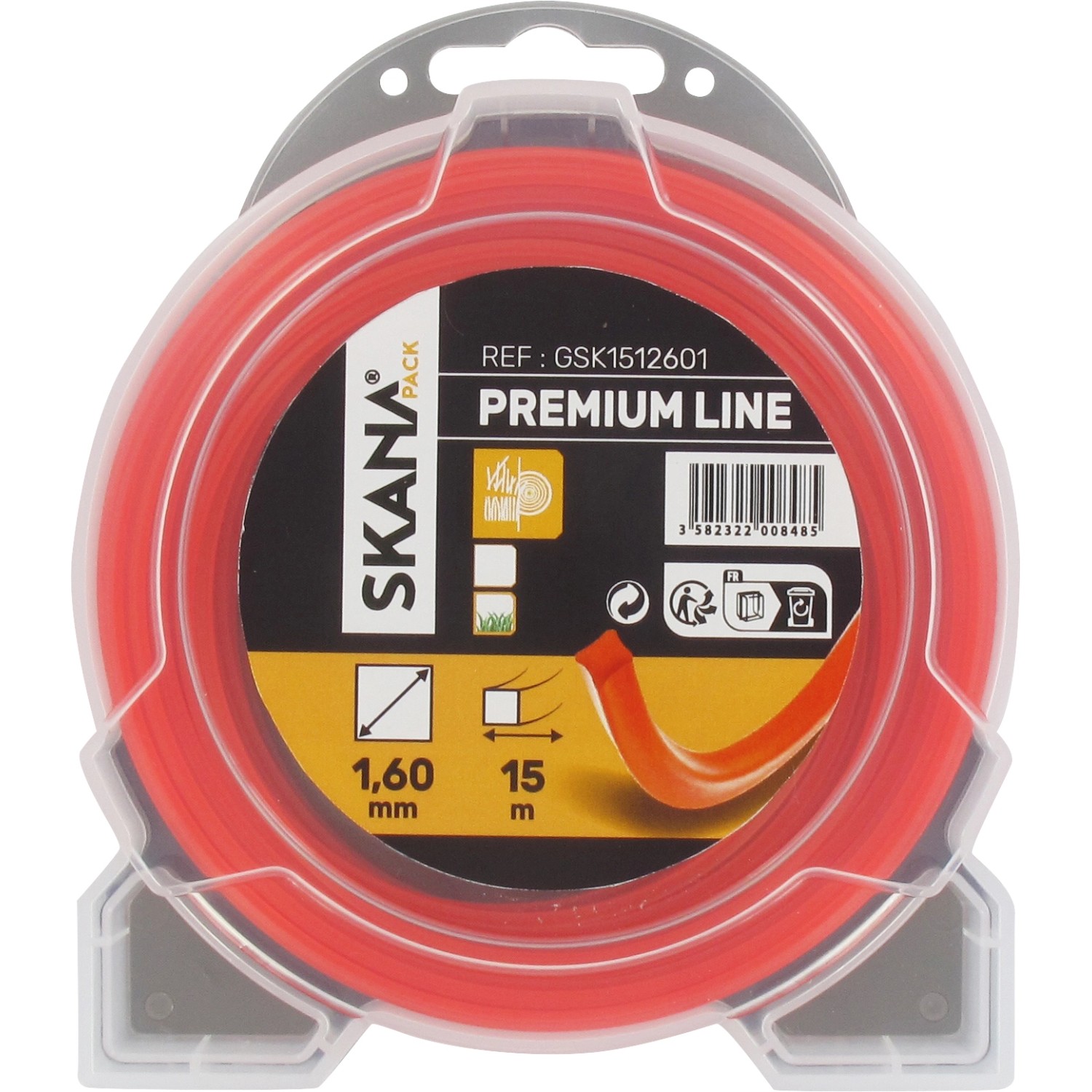 Skana Premium-Mähfaden 4-Kant Ø 1,6 mm x 15 m