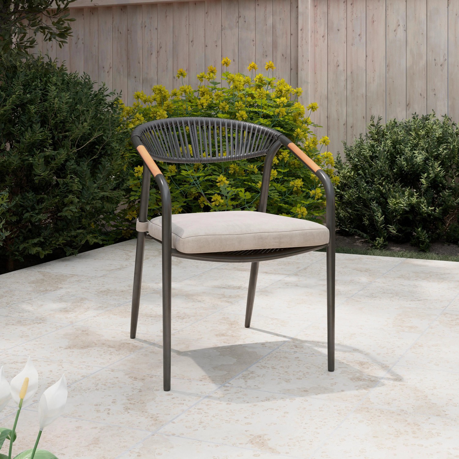 Mömax Gartenstuhl Maxi Antrhazit Aluminium
