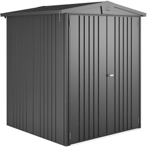 Biohort Metall-Gerätehaus Europa, dunkelgrau-metallic, 2,4 m², mit Tür.