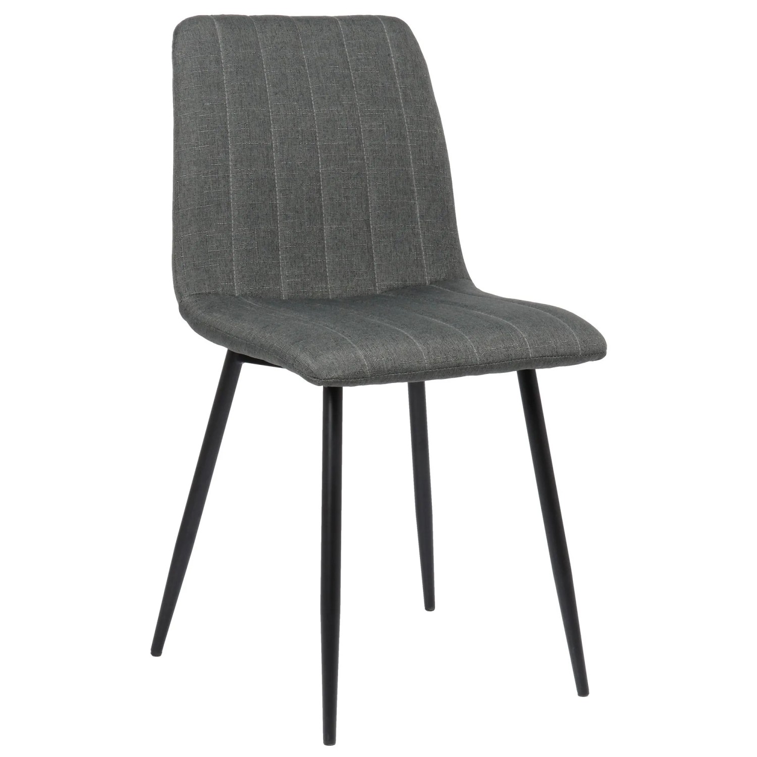 DELUKE Stuhl LENZ Stoff 88x45x53cm Dunkelgrau Metall Gestell Stühle Esszimmerstühle Esstisch Küchenstuhl