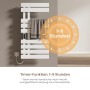 Emke Elektrischer Handtuchhalter 100×50cm Weiß Flachbadheizkörper 320W LED Display WiFi APP Steuerung Timer_7