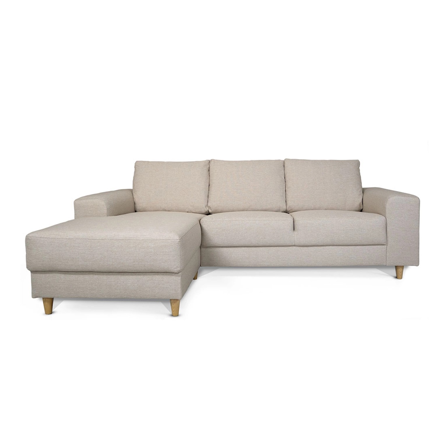 ebuy24 Nordic Sofa mit Chaiselong Links Gewendet Hell Beige günstig online kaufen