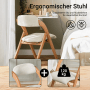 SoBuy 2er Set Esszimmerstuhl Klappstuhl Küchenstuhl Polsterstuhl mit Lehne Weiß FST92-Wx2_5