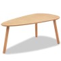 vidaXL Couchtisch aus Massivholz Kiefer mit unregelmäßiger Tischplatte und drei Beinen. Skandinavischer Stil.