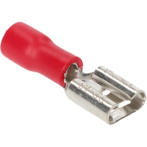 Cartrend Flachsteckhülse, rot, 6,3 mm, für Autoelektrik. Kabelschuhe für Kabelreparatur und -verlängerung.