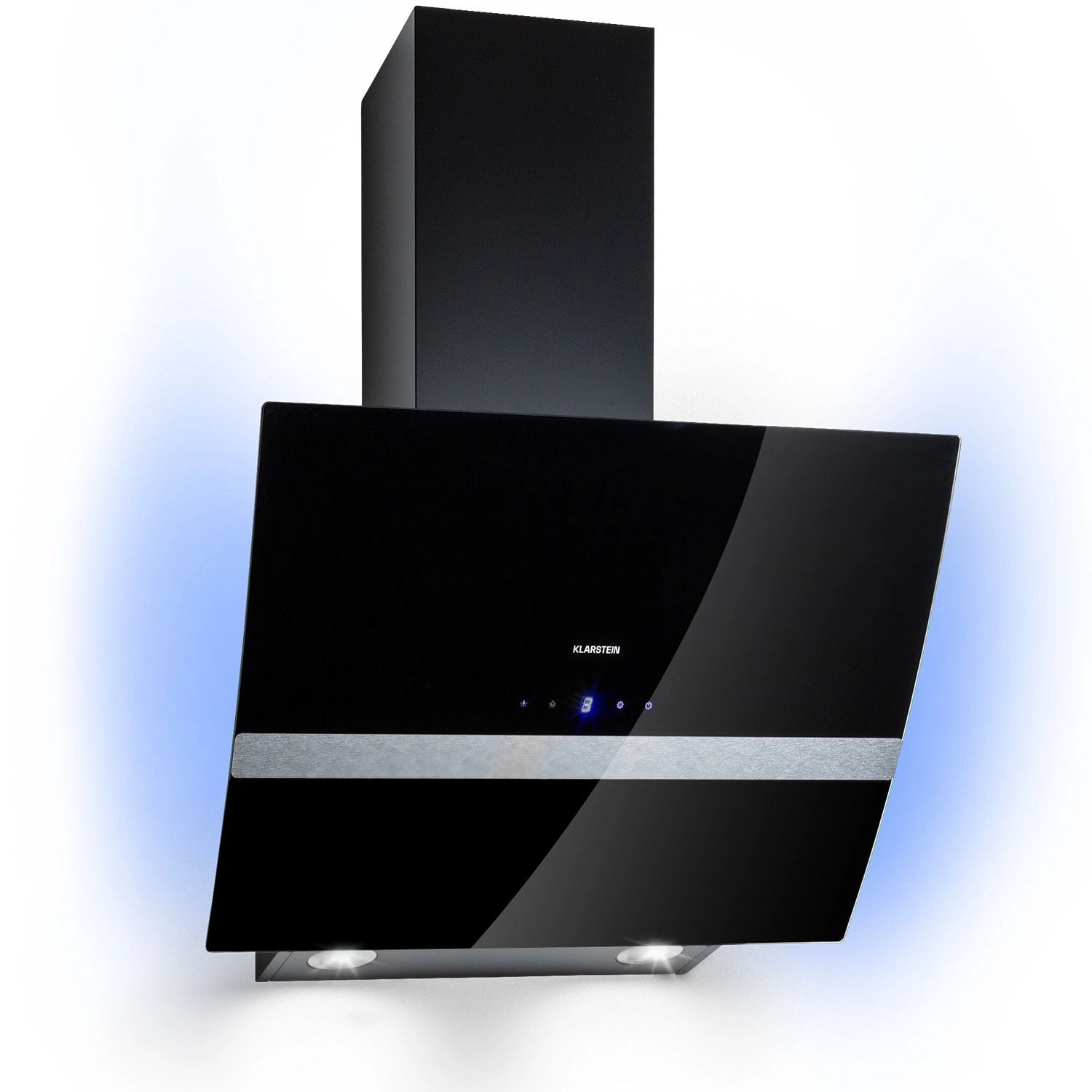 Klarstein Clara 60 Dunstabzugshaube Glas 509 m³/h Touch Ambiente-Licht Schwarz