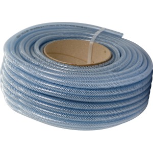 Aufgerollter, transparenter Fitt Gewebeschlauch (Ø 6 mm) als Meterware.