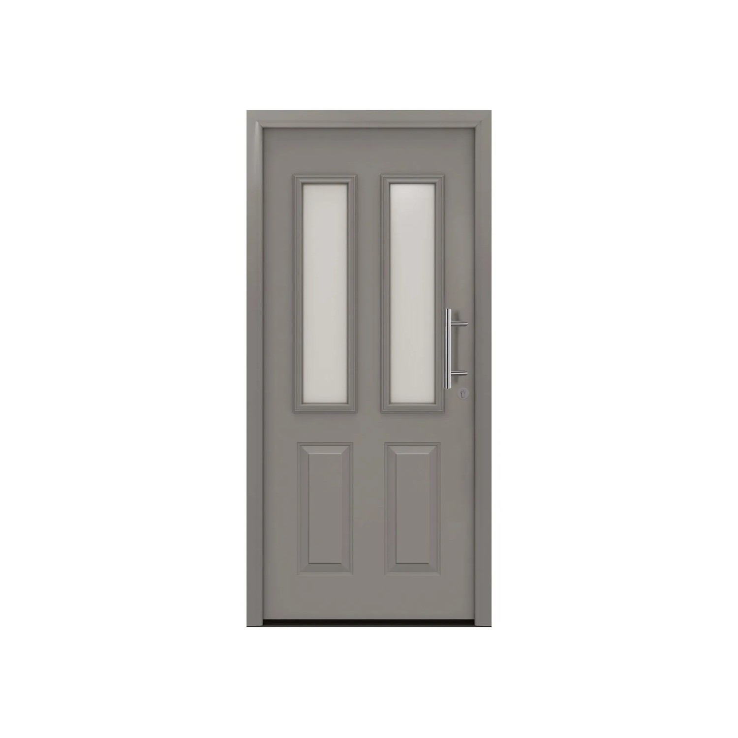 EcoStar Haustür IsoPro Secur IPS 410S Graualuminium 110 cm x 210 cm DIN Rechts