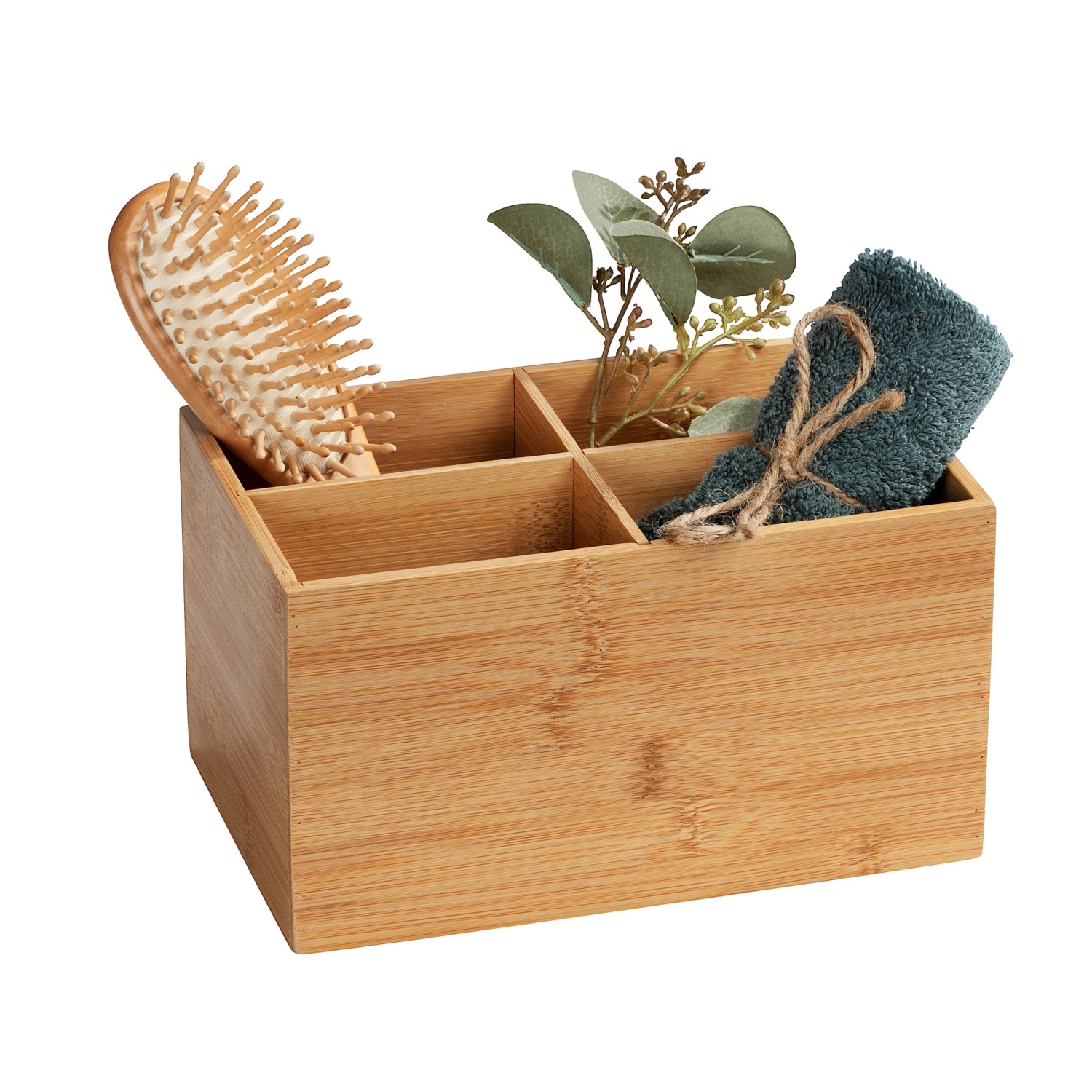 Wenko Bambus Box Terra 4 Fächer 2.95 l Bambus 22 x 12 x 14 cm Braun günstig online kaufen