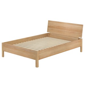 Metallfreies Doppelbett aus Buchenholz 140x200 cm mit Rollrost.