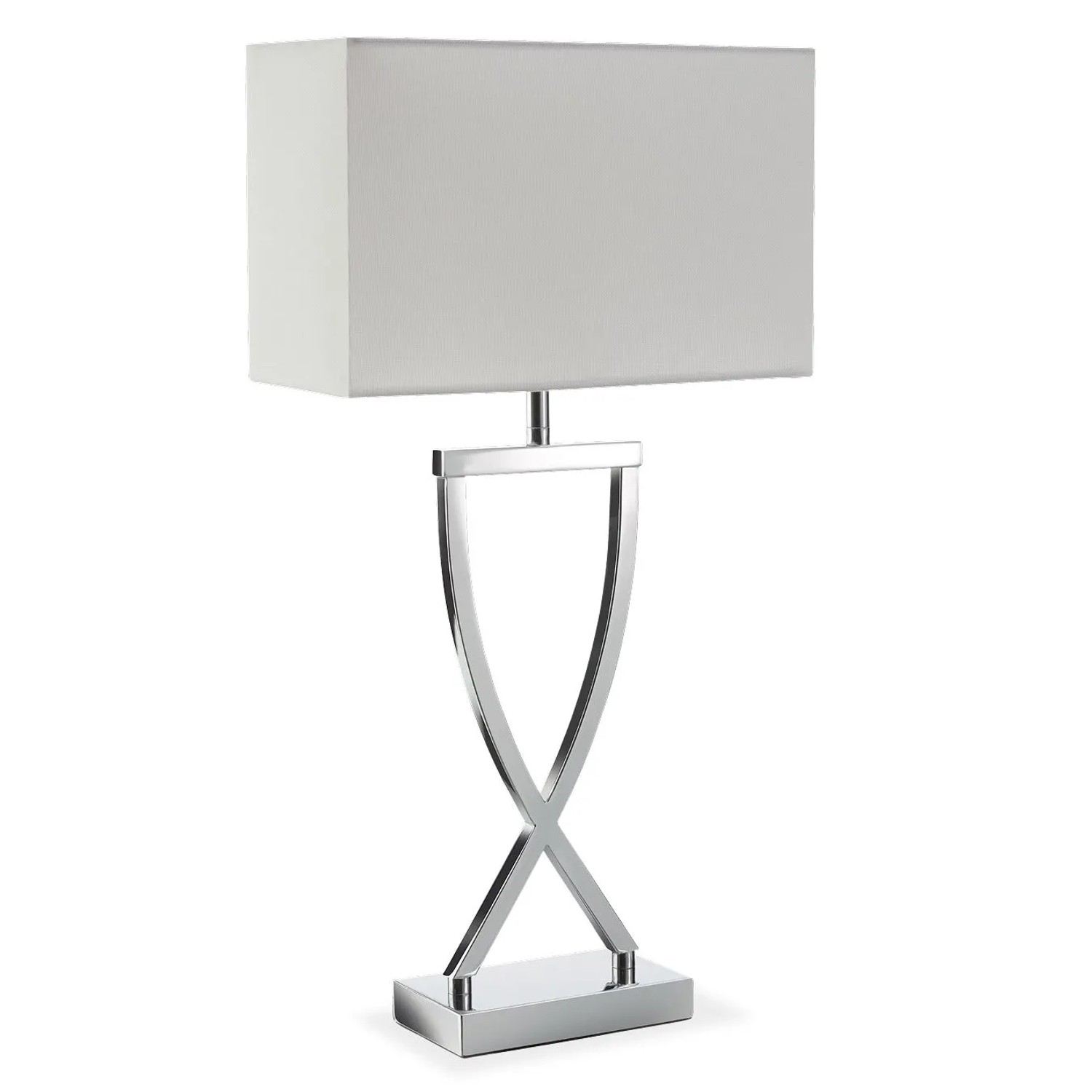 Tectake Tischleuchte Avina Modernes Design  Blendfreies Licht Beschichtetes Eisengestell  60 W Chromfarben 12 x 27 x 51 50 cm Chromfarben