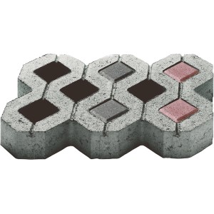 Roter Kann Rasengitter Füllstein, Detailaufnahme. Pflasterstein für Rasengitter, 8x7,8x7,8 cm.