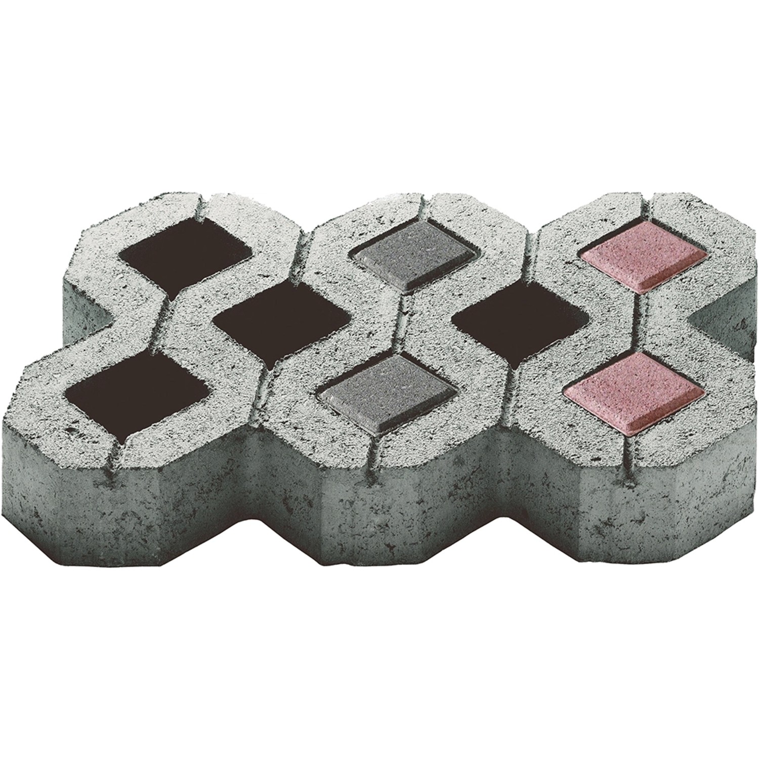 Roter Kann Rasengitter Füllstein, Detailaufnahme. Pflasterstein für Rasengitter, 8x7,8x7,8 cm.